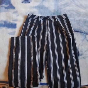 Black and White Striped Pants